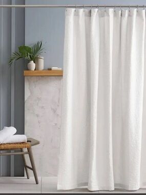QUINCE Waffle Shower Curtain White 9065